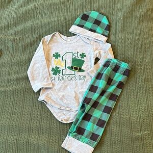 First St. Patrick's Day Baby Outfit with Hat